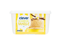 Burbono skonio vaniliniai ledai CLEVER, 2500 ml
