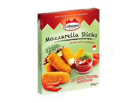 Mozzarella lazdelės kepti COBURGER su pom. ir pap. padažu, 300 g
