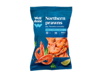 Šaldytos virtos šiaurinės dryžakojės krevetės WELL DONE, 800 g