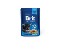 Konservuotas kačių ėdalas BRIT PREMIUM, Chicken Chunks, Kitten, 100 g