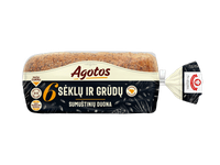 AGOTOS 6 sėklų ir grūdų sumuštinių duona, 470 g