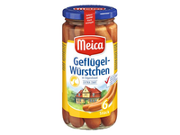 Virtos paukštienos dešrelės MEICA Geflugelwurstchen, stiklainyje, II r., 380g/180g