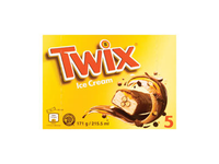 Valgomieji ledų batonėliai TWIX, 5 vnt., 171 g