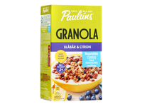 Granola PAULUNS su mėlynėmis, citrinų aliejumi ir kokosais, 450 g