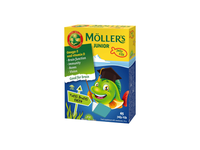 MOLLER OMEGA-3 Junior vaisių skonio kramtomos žuvelės, N45