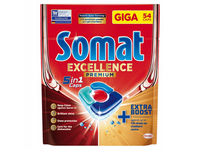Indaplovių kapsulės SOMAT Excellence PREMIUM 5 in 1, 54 vnt.