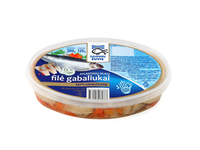 Kepti atlantinių silkių filė gabaliukai drebučiuose, 300 g