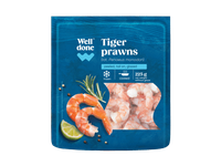 Šaldytos didžiosios tigrinės krevetės WELL DONE, 225 g