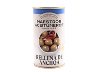 Žaliosios alyvuogės MAESTROS ACEITUNEROS, įdarytos ančiuvių filė, 350 /150 g