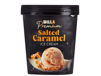 Karameliniai ledai su sūdytos karamelės glaistu ir sūdytos karamelės gabaliukais BILLA PREMIUM, 500 ml