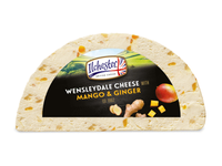Sūris su mangais ir imbierais WENSLEYDALE, 35 % rieb. s. m., 1 kg