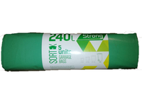 Šiukšlių maišai SORTEX, 240 l, 50 mk, 90 x 120 cm, žali, 5 vnt.
