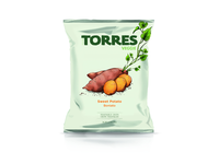 Saldžių bulvių traškučiai TORRES, 90g