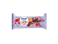 Biskvitiniai sausainiai su aviečių skonio žėle ir šokoladu CLEVER, 150 g