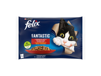 Kačių ėdalo rinkinys FELIX su jautiena, 4x85g