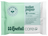 Drėgnos servetėlės WIPEFUL Care, Toilet paper, 50 vnt