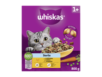 Sausas kačių ėdalas WHISKAS ster katėms su višt 800G