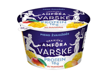 Varškė GRAIKIŠKA AMFORA Protein, 0,8%,  su mangais, be laktozės, 200 g
