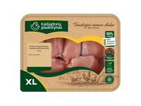 Šviežia viščiuko broilerio šlaunelių mėsa KAIŠIADORIŲ PAUKŠTYNAS, be odos, A klasė, ~850 g