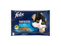 Kačių ėdalo rinkinys FELIX su lašiša, 4x85 g