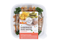 Sluoksniuotos silkės salotos su kelmučiais, 1 kg