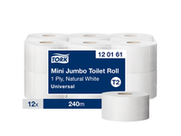 120161 Tualetinis popierius TORK T2 Universal Mini Jumbo, 1 sl., pilkos sp., 240 m
