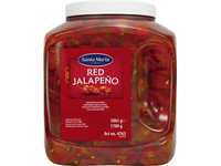 Raudonos aitriosios paprikos Jalapeno SANTA MARIA, griežinėliais, 3065g/1700g