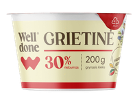 Grietinė WELL DONE, 30 % rieb., 200 g