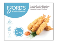 Šaldytos krevetės FJORD'S Torpedo, džiūvesėliuose, su uodega, 1 kg
