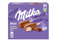 Valg. ledai MILKA MINI STICK, 6 x 50ml / 225g