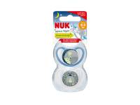 Silikoninis čiulptukas NUK SPACE NIGHT Nr. 1, 2 vnt.