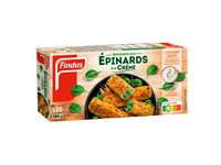Šaldyti vegetariški špinatiniai kepsneliai FINDUS Epinards, su džiuvesėliais ir kremu, 284 g