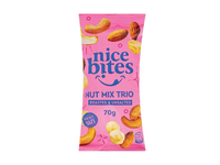 Trijų riešutų mix skrudinti, nesūdyti NICE BITES, 70 g