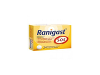 Padidėjusiam skrandžio rūgštingumui RANIGAST S-O-S, 24 kramtomosios tabletės