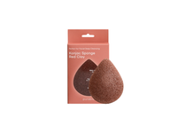 PURABLE kempinėlė su raudonuoju moliu veidui valyti KONJAC SPONGE RED CLAY, 1 vnt.