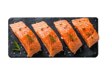 Šaldytos atlantinės lašišos porcijos, be odos 4x125g. 500g