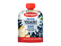 Jogurto, bananų ir mėlynių tyrė SEMPER, nuo 6 mėn. 90 g