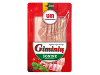 Karštai rūkyta šoninė griežinėliais GIMINIŲ, pirma rūšis, 120 g