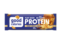 Baltymų batonėlis GOOD CALORIES, vanilinis, su žemės riešutais ir datulėmis, 45 g