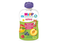 Ekol. obuol. banan. uogų tyrelė HIPP, 100 g