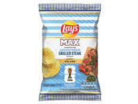 Grilyje kepto didkepsnio skonio banguoti bulvių traškučiai LAY'S MAX WAWY, 120g