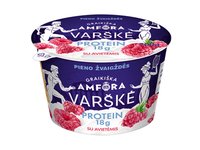 Varškė GRAIKIŠKA AMFORA PROTEIN be laktozės su avietėmis, 0,8 % rieb., 200 g