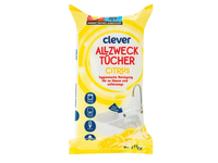 Universalios drėgnos servetėlės CLEVER CITRUS, 80 vnt