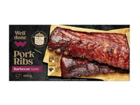 Lėtai virti kiaul. šonkauliai WELL DONE su barbekiu padažu, 600 g
