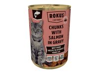 Konservuotas kačių ėdalas ROKUS, su lašiša, 415 g