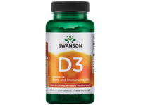 SWANSON, 1000TV, Vitaminas D3, 250 kapsulių
