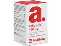 APOTHEKA FOLIO RŪGŠTIS 400 µg, N60 tabletės