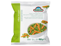 Šaldytas žaliųjų žirnelių ir morkų mišinys  GREENS, 450 g