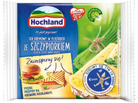 Lydytas sūris HOCHLAND, su laiškiniais česnakais, riekelėmis,17% rieb., 130 g