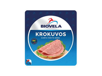 Karštai rūkyta pjaustyta KROKUVOS dešra BIOVELA, I r., 180 g